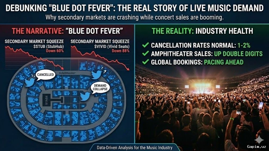 🎵🎤 Konsert industriyasi inqirozi: "Moviy nuqtalar" ishtiyoqi va yulduzlar iqtisodiyoti
