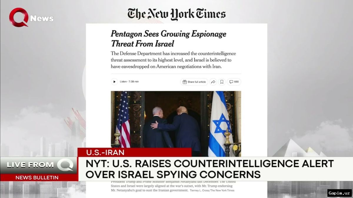 🕵️‍♂️🇮🇱 Pentagon Isroilning AQShga josuslik qilish xavf darajasini oshirdi