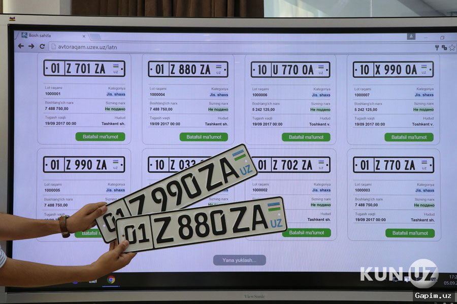 🚗📱 Uzbekistan Launches New System for State License Plates via AvtoRaqam App