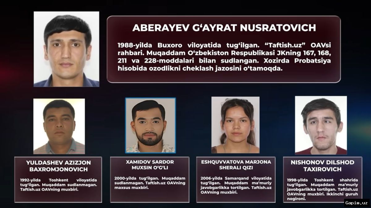 ⚖️🔍 Дело сотрудников Taftish.uz передано военным следователям