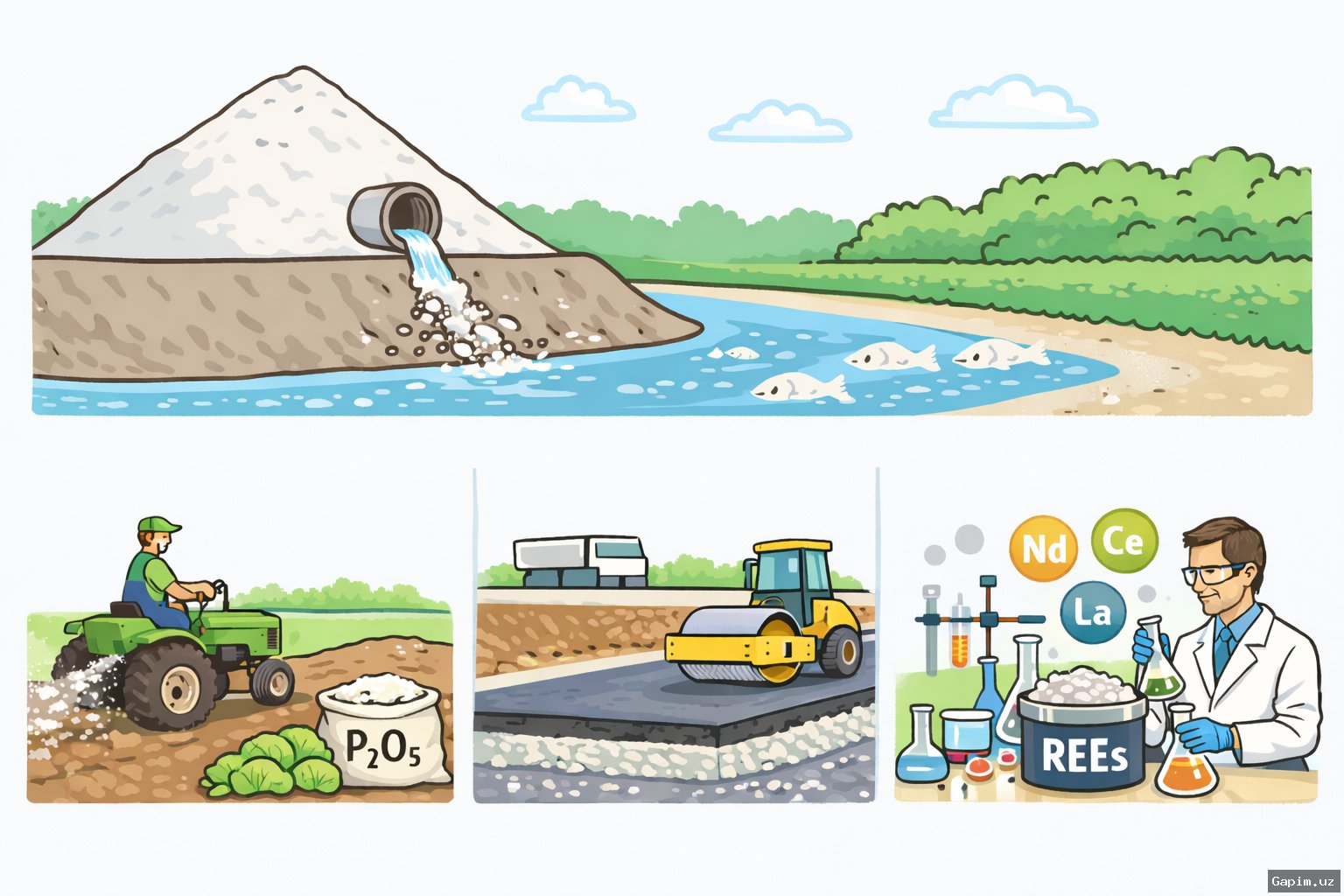 🏭♻️ В Узбекистане запускается проект по переработке фосфогипса и производству серной кислоты