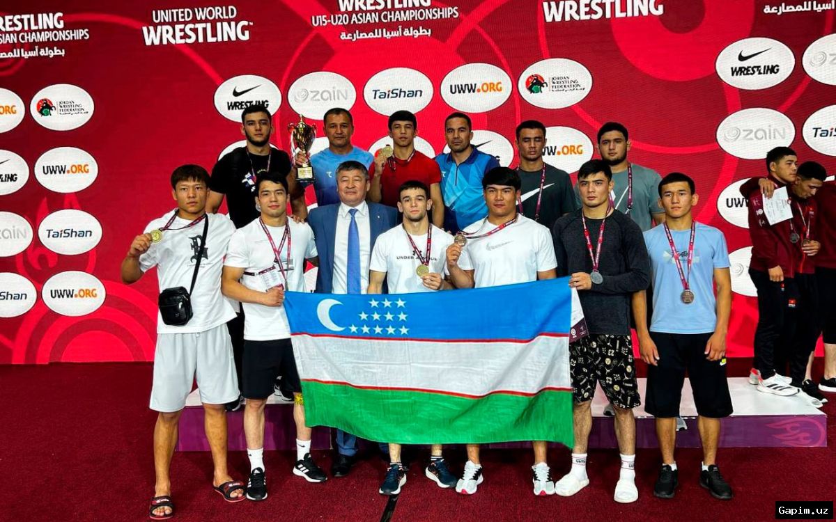 🏆🥇 Молодежная сборная Узбекистана завоевала 15 медалей на чемпионате Азии по борьбе