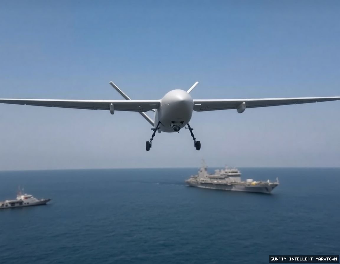 Момент удара иранского дрона по военно-морской базе ОАЭ