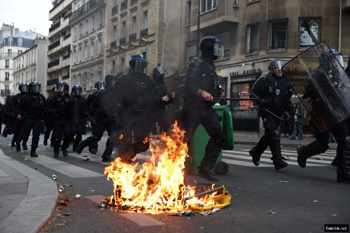 🇫🇷🔥 Fransadagi namoyishlar: Yevropa rejimining siyosatiga qarshi tartibsizliklarda yuzlab odamlar hibsga olindi
