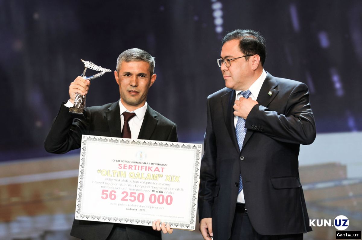 🎖️📰 Kun.uz muxbiri Shohruh Majidov “Kelajak bunyodkori” medali bilan taqdirlandi