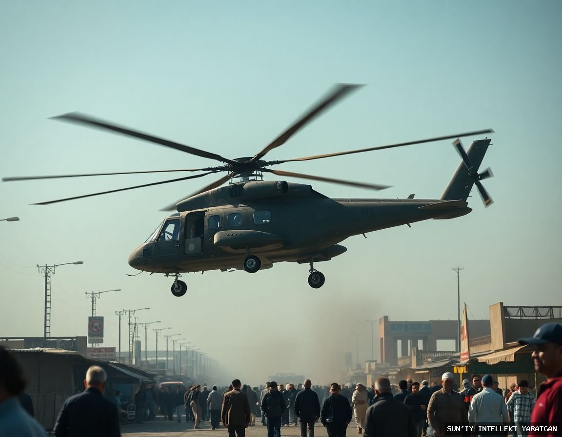 Военный вертолет упал на рынок в центральной части Ирана