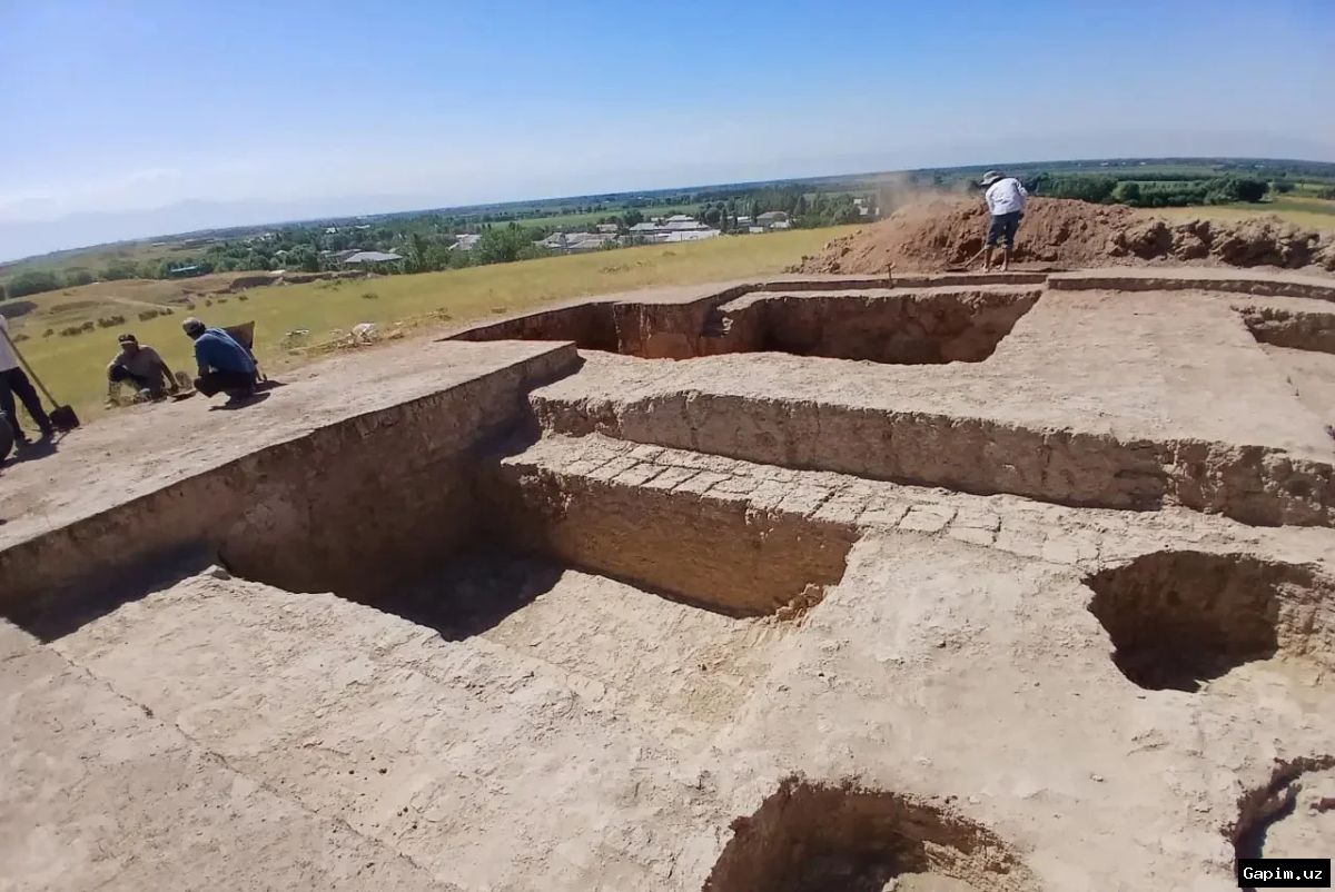 🏛️🔍 Jomboy tumanidagi Mingtepa yodgorligida VIII asrga oid saroy qoldiqlari topildi