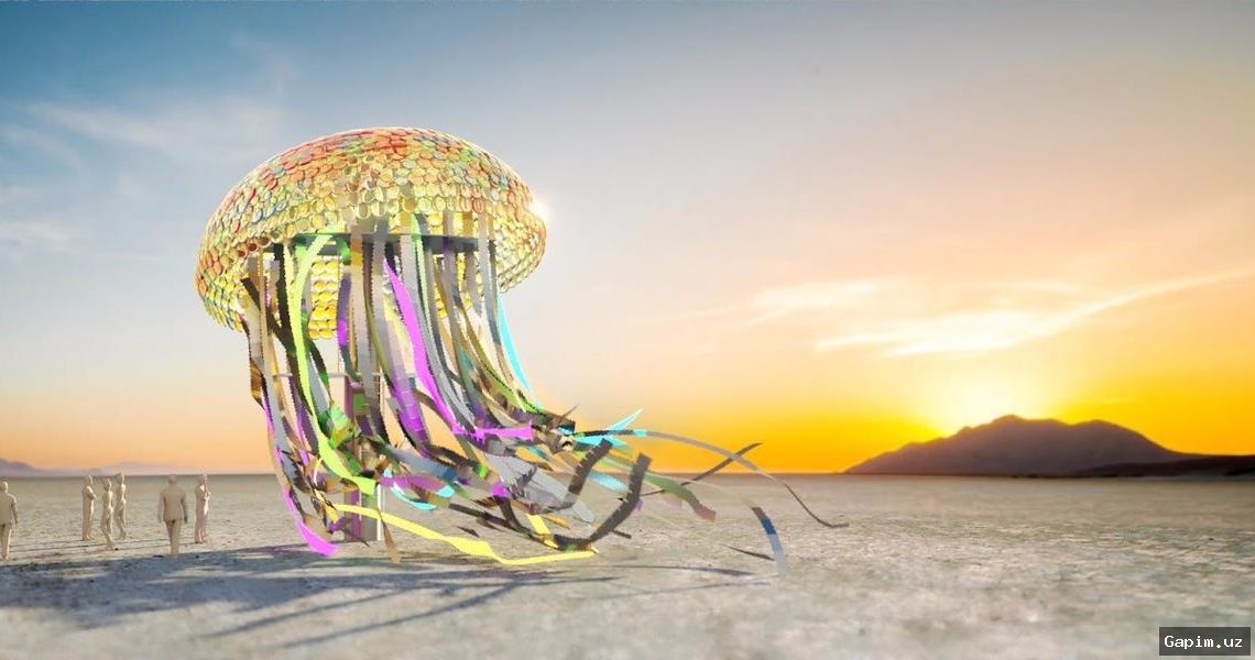 🔥🎨 Инсталляция "The Last Shore" из Узбекистана представлена на фестивале Burning Man
