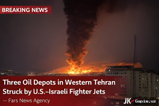 💥🔥 AQSh-Isroil qo‘shma hujumi: Tehron yoqilg‘i omborlariga havo zarbasi berildi, 4 kishi halok bo‘ldi