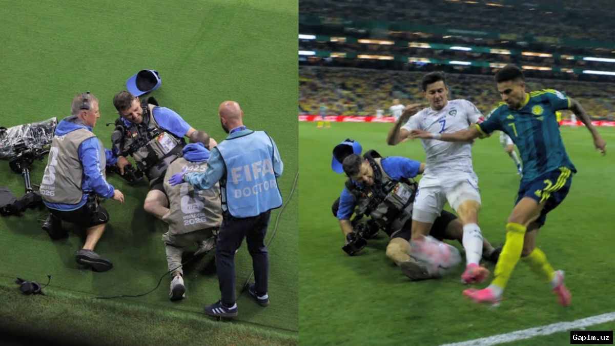 ⚽️🙏 Uzbekistan defender Abdulkodir Khusanov apologizes to cameraman after collision