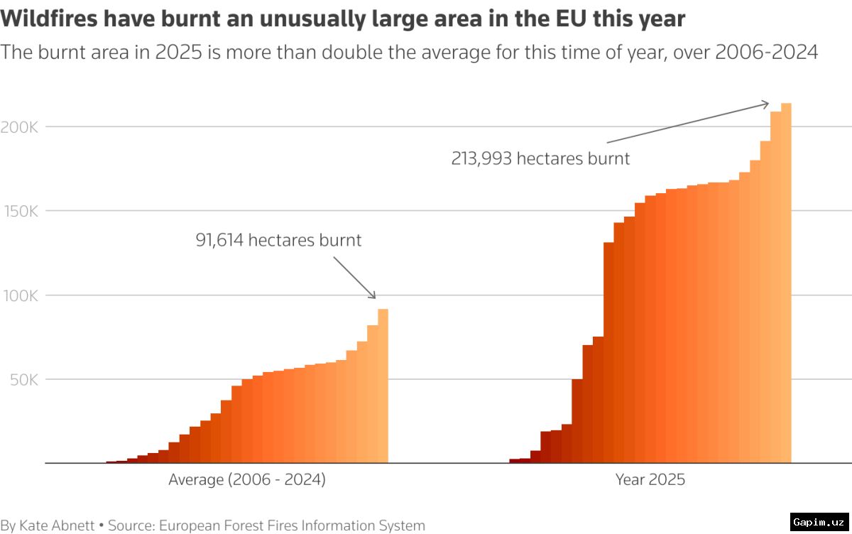 🌍🔥 Europe 2025: Record heat, wildfires and melting glaciers as continent warms fastest