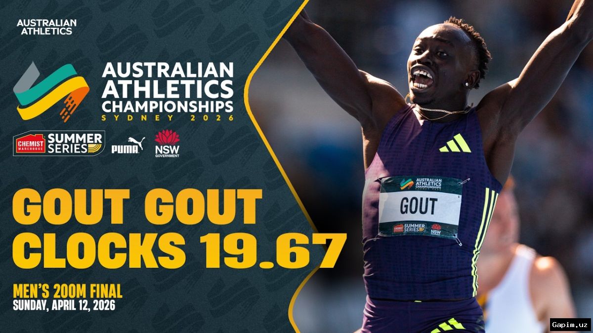 🏃‍♂️⚡️ Avstraliyalik yosh yuguruvchi Gout Gout 200 metrda jahon rekordini yangiladi