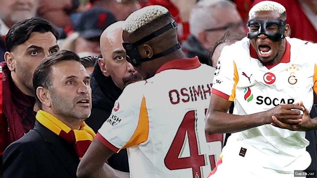 ⚽️🩹 Нападающий «Галатасарая» Осимхен играл со сломанной рукой