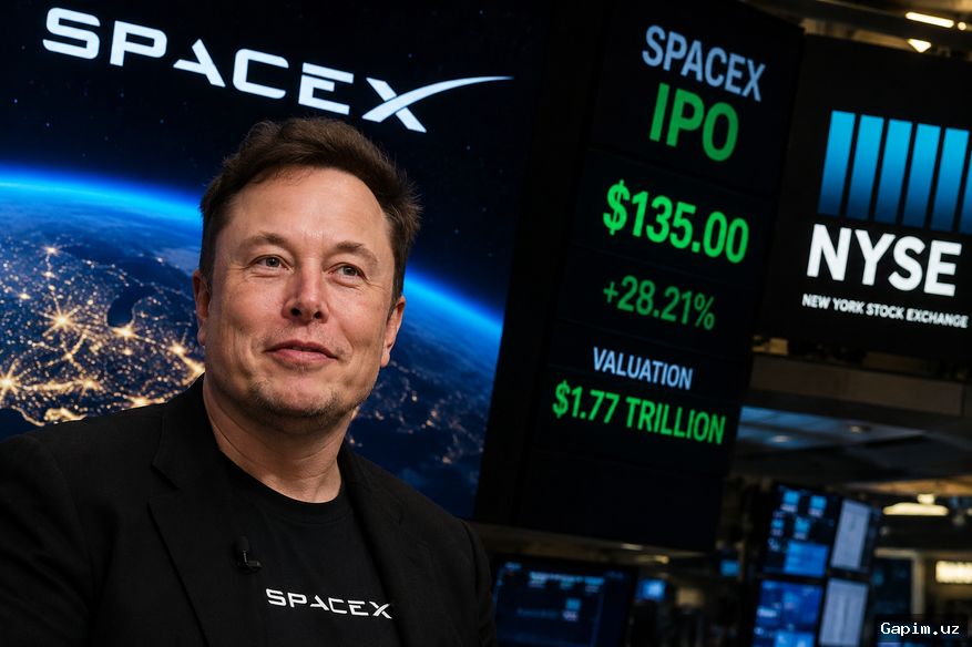 🚀💰 Ilon Mask tarixdagi ilk trillionerga aylandi: SpaceX IPO'si boylikni 1 trillion dollardan oshirdi