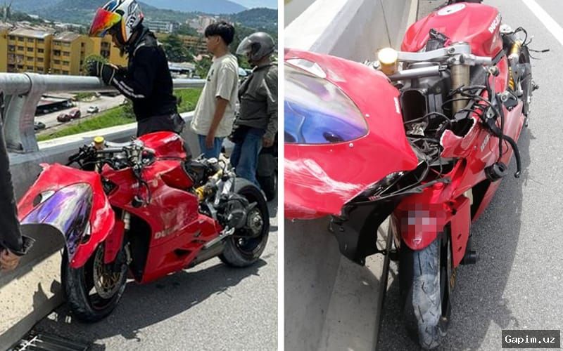 🚨🏍️ В Ташкенте три служебных мотоцикла попали в смертельное ДТП: один погибший