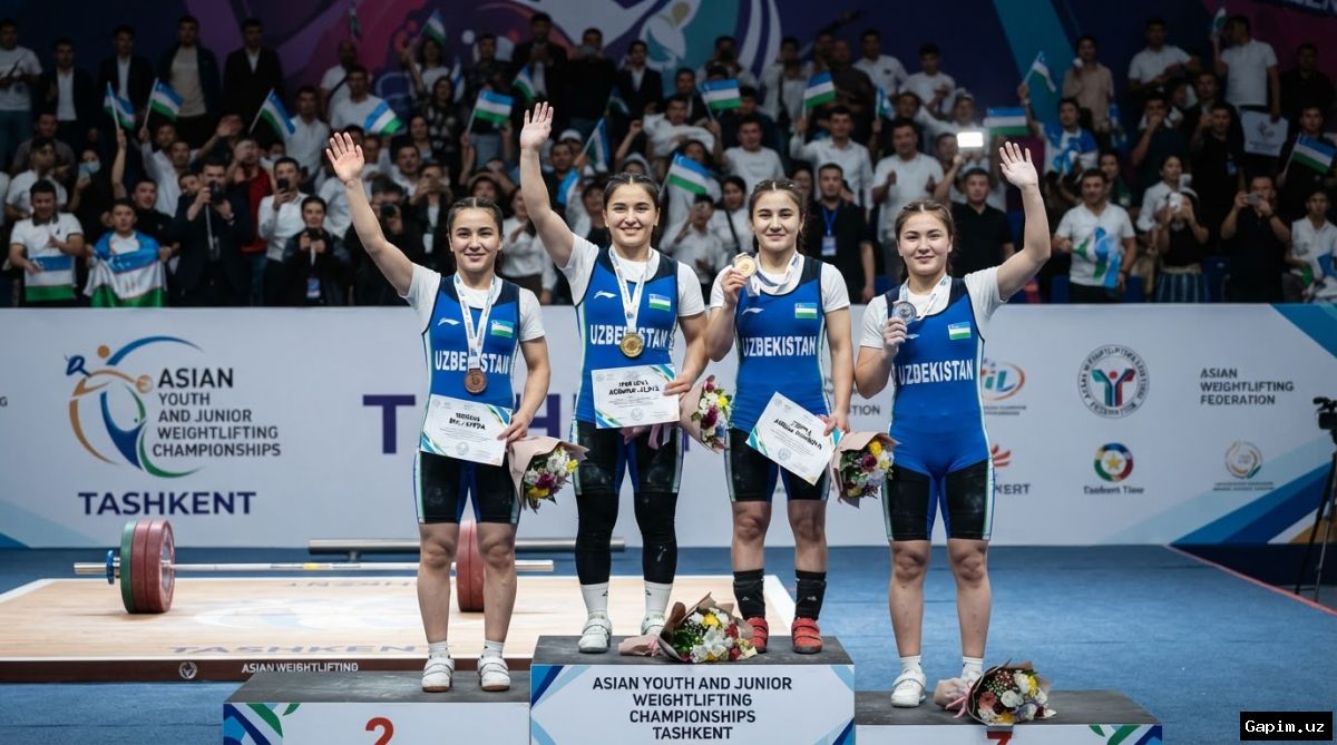 🏆🥇 Сборная Узбекистана по тяжелой атлетике завоевала первое место в командном зачете по четырем направлениям на чемпионате Азии