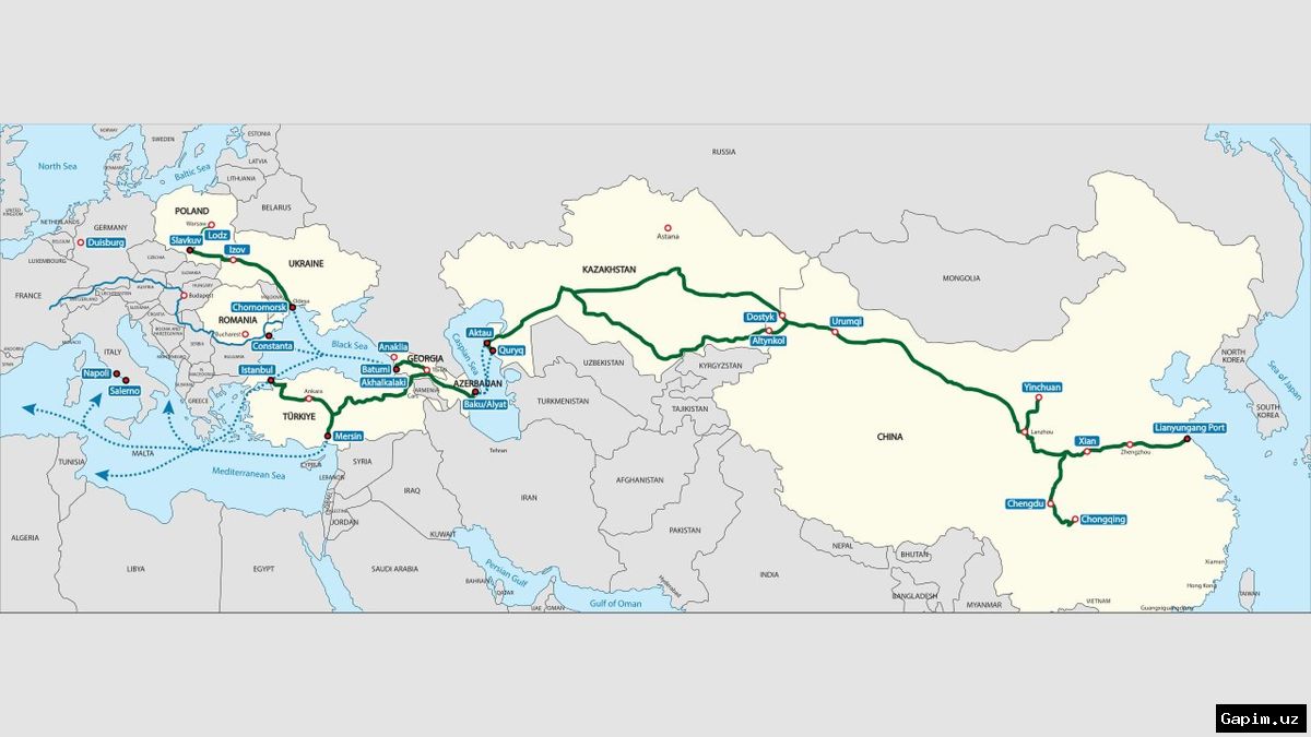 🌍🚂 Trans-Caspian Corridor: Freight Volume Could Triple by 2040