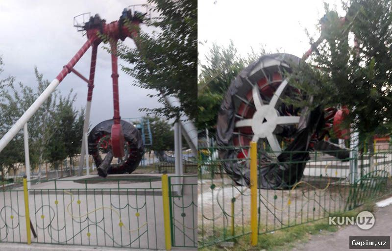🎢⚠️ В парке «Богишамол» в Андижане рухнул аттракцион с людьми