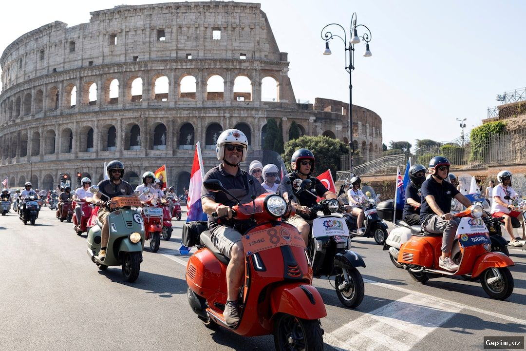 🏍️🎉 В Риме отметили 80-летие Vespa