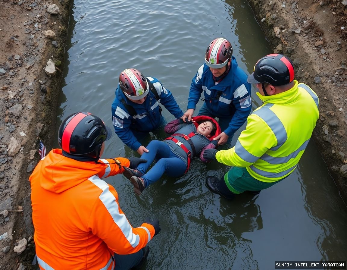 В Нукусе спасатели МЧС извлекли из канала тонувшую женщину